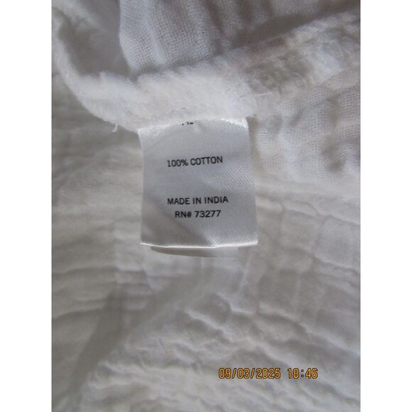 Sonoma goods for life size xl white button up blouse top white 100% cotton - Picture 7 of 7